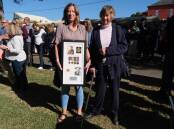 Emily Williams (daughter) and Geraldine Page (wife) remembered their late veteran father and husband at the Bomaderry ANZAC Day service. Picture by Holly McGuinness