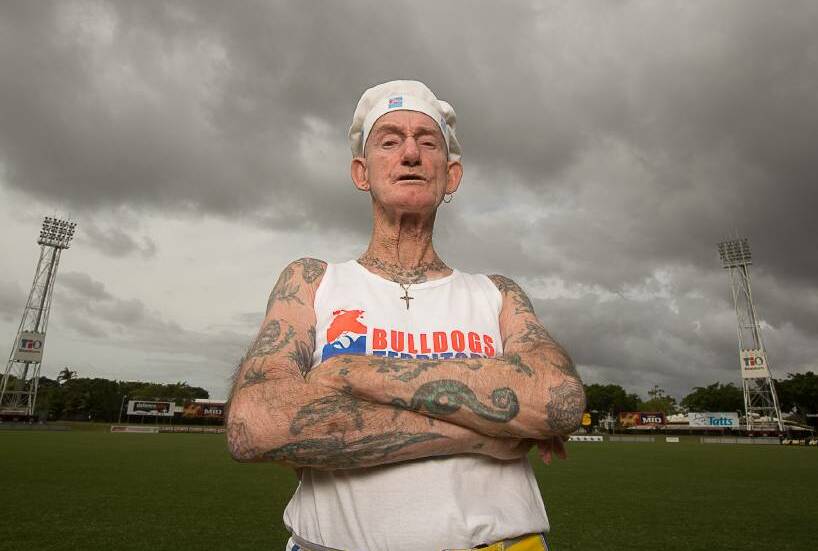 BE MORE BULLDOG: Portland's Gary Hincks has been to 972 consecutive Bulldogs games and will be at the MCG cheering them on in their first grand final appearance in 55 years. Picture: Glenn Campbell