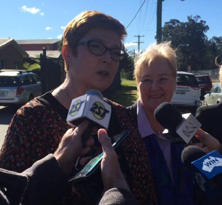 Minister for Defence Marise Payne and Federal Member Ann Sudmalis in Nowra on Wednesday.