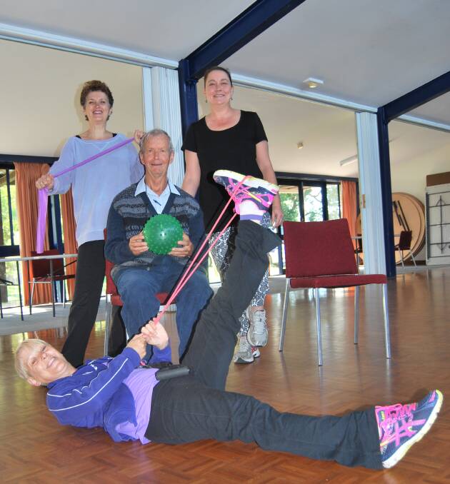FITNESS FUN: The pilates group meet in Bomaderry each Tuesday.