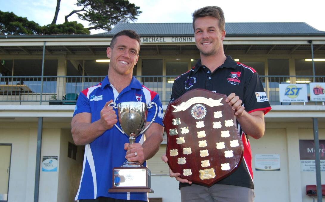 Gerringong Lions' captain Rixon Russell and Kiama Knights' captain Kieran Poole prepare for their teams clash on August 5.