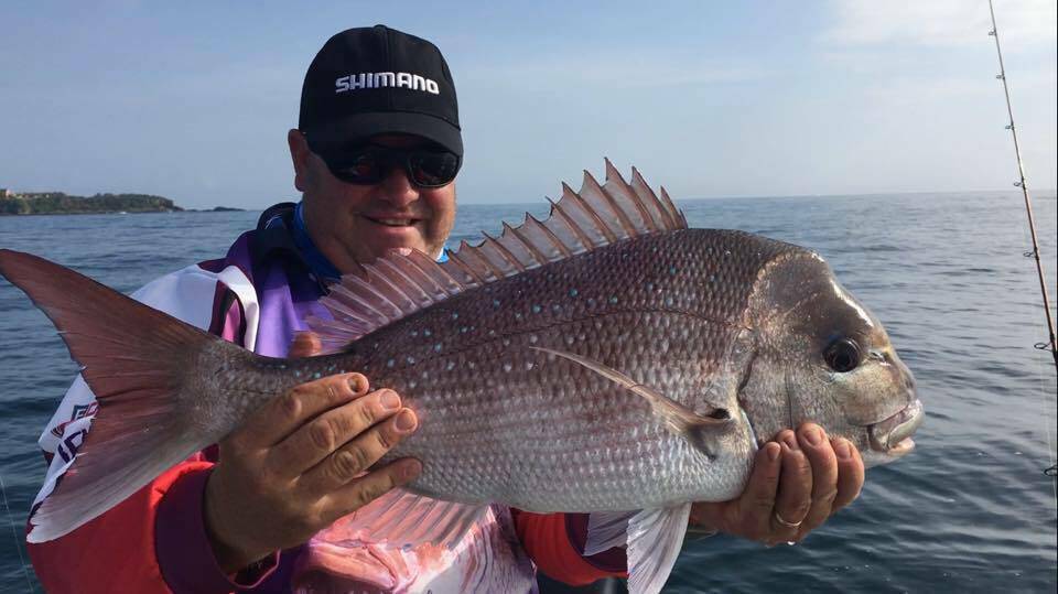 Snapper season: Steve 'Jonno' Johnson with a solid Culburra Beach snapper caught using the floating bait technique. February is a great time to target snapper.