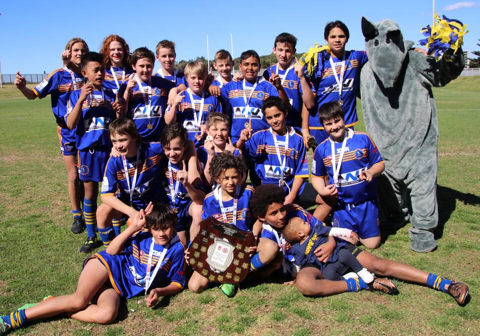Premiers: The triumphant Bomaderry Swamp Rats Under 13 premiership-winning team.