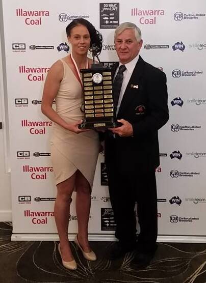 BIG YEAR: Bomaderry's Talia Atfield accepts the player of the year award.