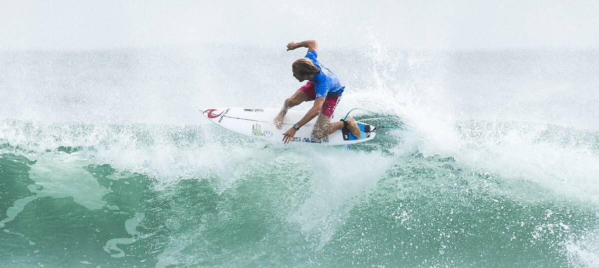 RIDING THE HIGH LIFE: Culburra Beach's Owen Wright on his way for claiming the Quiksilver Pro Gold Coast at the weekend. Photo: WSL/CESTARI