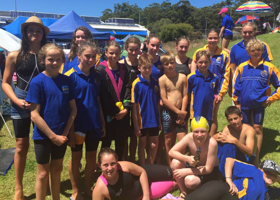 Team effort: Bomaderry team members at the South Eastern Swimming Association Area Championships.