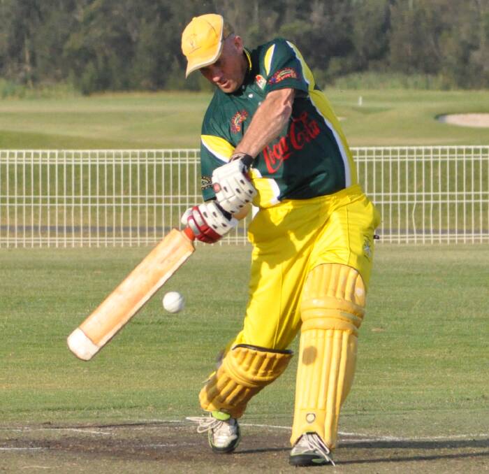 EYES ON THE PRIZE: Shoalhaven Ex-Servicemens' Simon Blizzard smashed six boundaries and two sixes on his way to scoring 60 against Nowra on Saturday. Photo: COURTNEY WARD