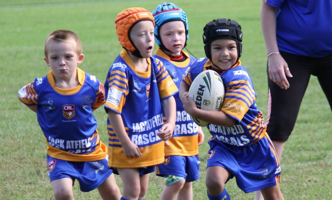 Standout: Swamprats under 6s player Gabriel Andrew scored a runaway try against the Stingrays last weekend.