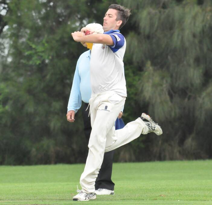 DANGERMAN: Bomaderry's John Muggleton was on fire on Saturday, claiming five wickets against North Nowra-Cambewarra. Photo: DAMIAN McGILL