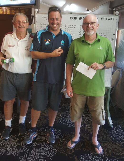 Monthly medal round: Club President and 4th place Harold Reynolds, medal winner Dallas Laughton and A grade winner John Love.
