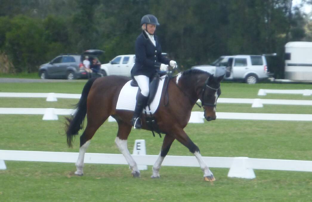Teamwork: Helga Rogers and Eagleroo Toby in action at the Shoalhaven Dressage Club's April competition.