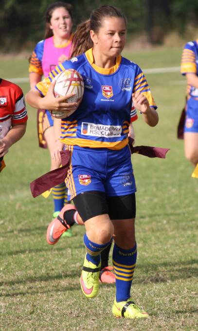 TRY SCORING MACHINE: Bomaderry's under 12s Girls League Tag player Summer O'Brien scored six tries in their most recent match.