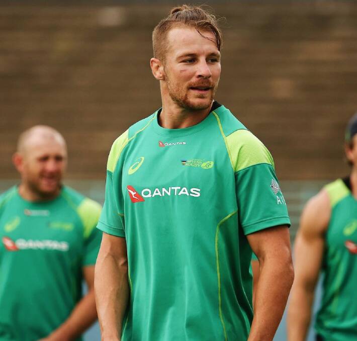 Tom Connor at training with the Australian team. Photo: KAREN WATSON