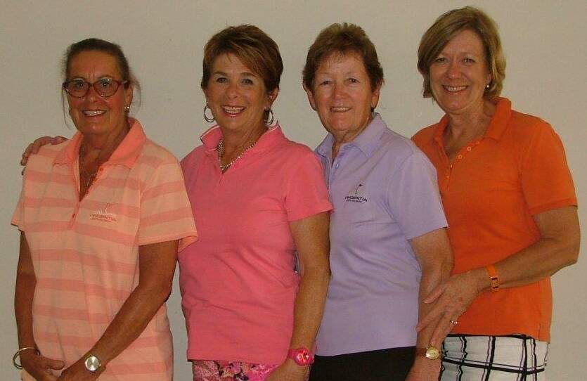 The winners in Tuesday's American Foursomes at Vincentia were Lois Brown, Soo Martyn, pictured with runners-up Trish Lenehan and Dale Holland.