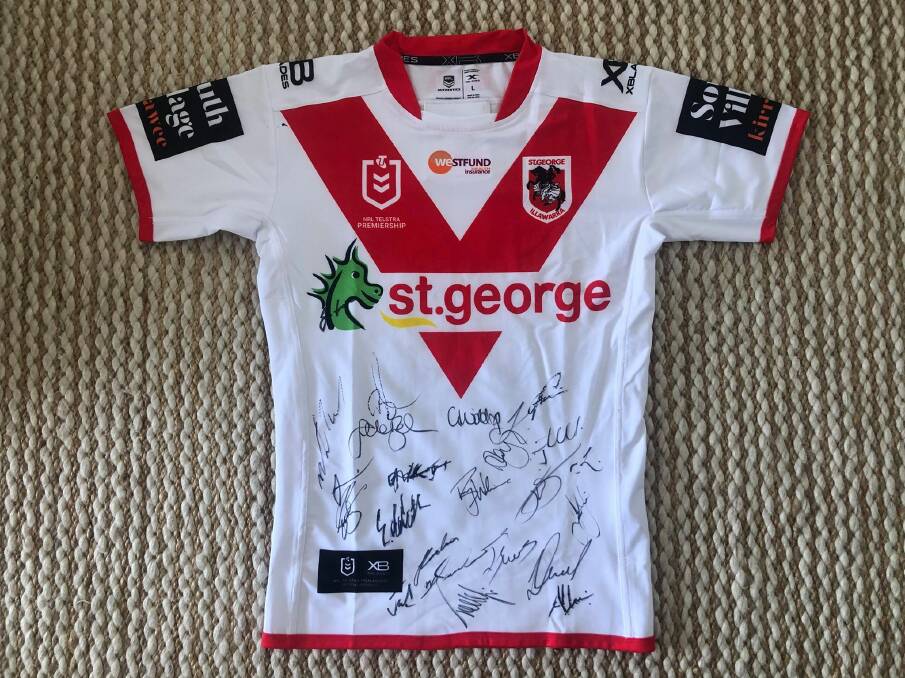 The signed St George Illawarra Dragons jersey.