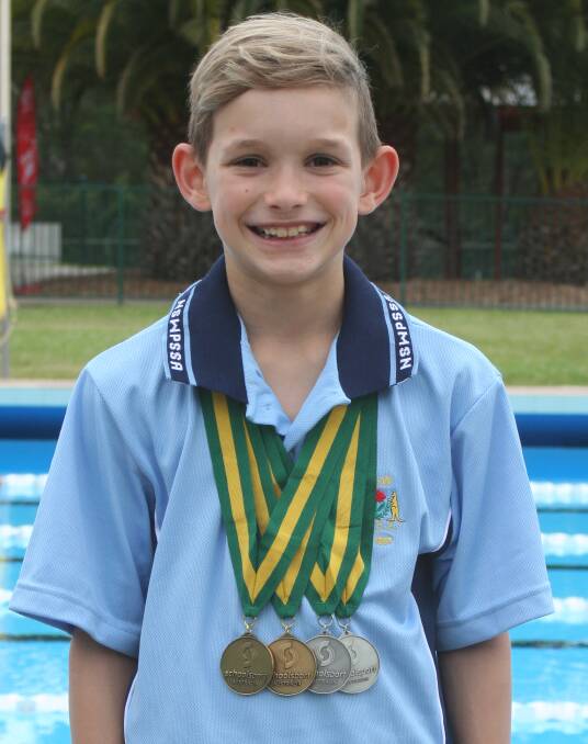 GOLDEN BOY: Matthew Higham claimed two gold and two silver medals at the recent School Sport Australia 10-19 years Swimming National Championships.