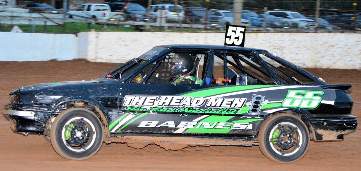 Lucky win: Aaron Barnes won the feature race at Nowra Speedway on Saturday night. Photo: Mark Whitehead from Maximum Action Photography.