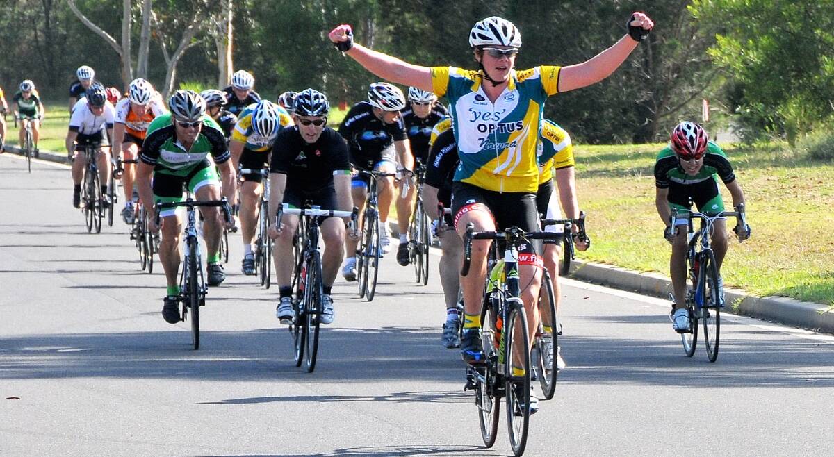 Joint leader: Levi Johns takes a win on the Tech Park circuit. Johns has moved to a joint lead in massed start/fastest time points in the interclub criterium series.