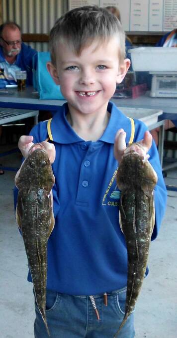 Junior winner: Kaide Bell with his catch of flathead.