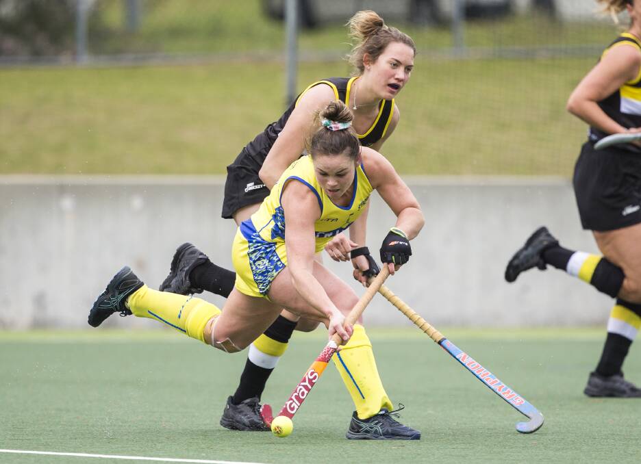 Ulladulla's Kalindi Commerford in action for ACT at the Australian Hockey League. Photo: CLICK INFOCUS