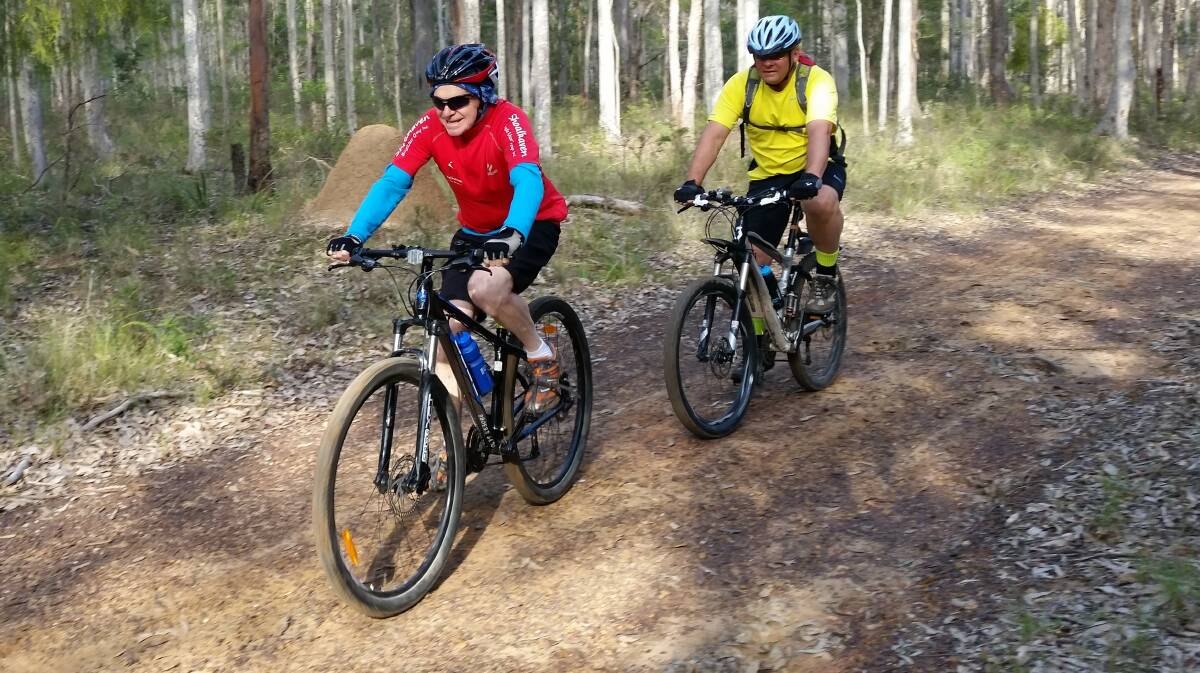 Rough riders: Mel Gillot and Steve Wright take the off-road route during a recent Wednesday Mundamia ride.