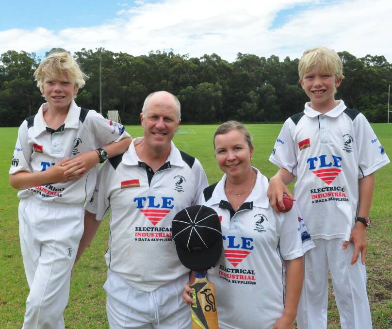 FAMILY AFFAIR: Christian, Brad, Linda and Matthew Page all played for the Berry-Shoalhaven Heads fourth grade side at the weekend. Photo: DAMIAN McGILL