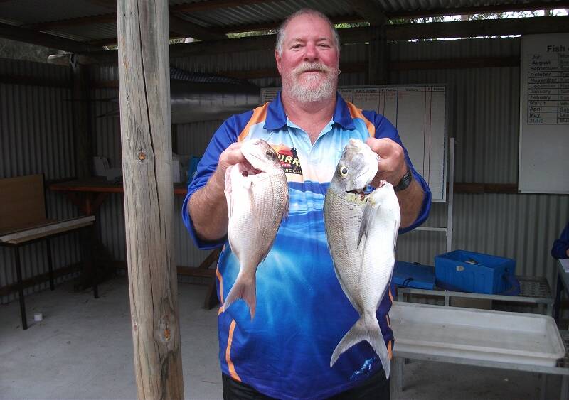 VINCE HENEBERY with morwong and snapper.
