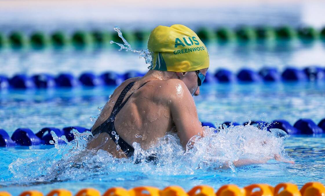 BRIGHT FUTURE: Sussex Inlets' Jasmine Greenwood competes during the women's SB9 100m breaststroke on the Gold Coast. Photo: SWIMMING AUSTRALIA