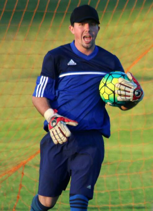 SAFE HANDS: Bomaderry goalkeeper Carl Lang. Photo: CATHY RUSSELL