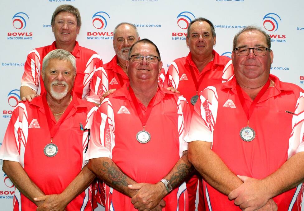 St Georges Basin bowls: State finalists (back row from left) Craig Gardner, Michael Sheridan, Bruce Goldsmith; (front row) John Dunn, Arnie Rhoden and Don MacKenzie.