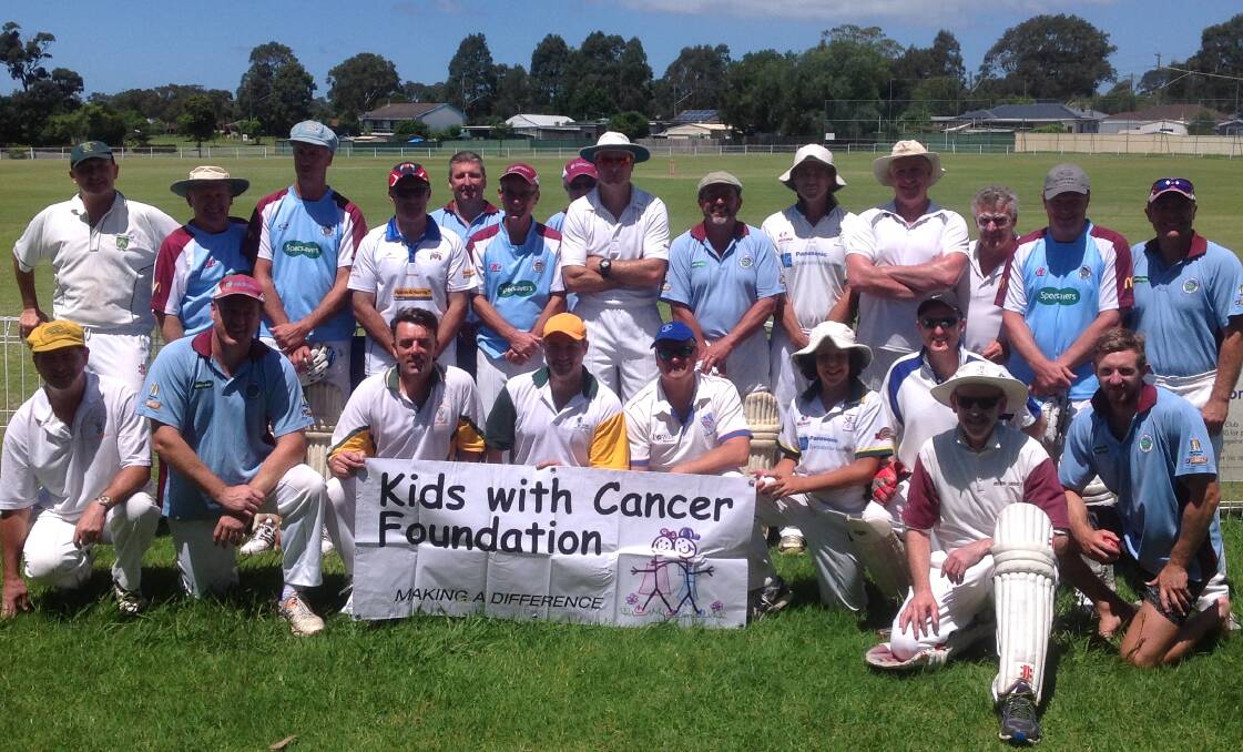 GOOD CAUSE: North Nowra-Cambewarra and Ex-Servicemen's Cricket Clubs helped raise funds for the Kids With Cancer Foundation.