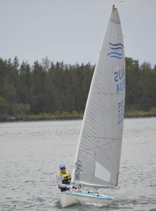 Too good: Michael Fairbairn sailing his Finn to victory in last Saturday's Manildra Point Score race. He scored the win despite a gear failure. Photo: Matthew Norris