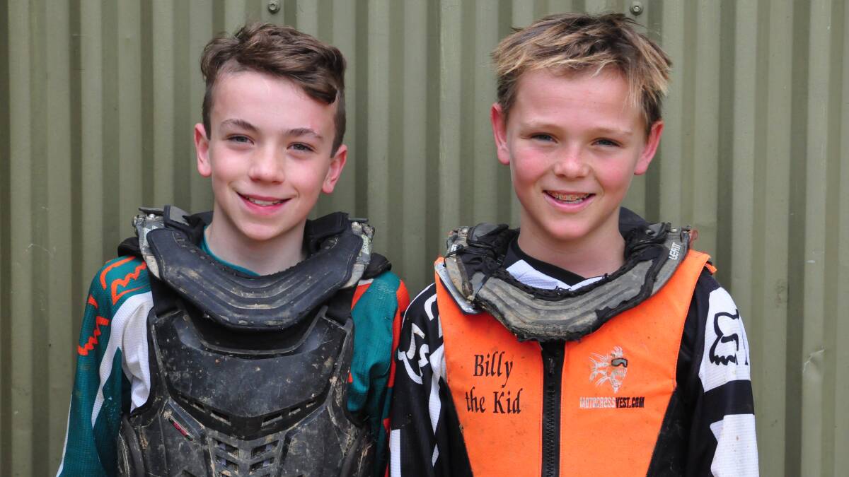 HUGE TALENTS: Nowra Motorcycle Club's Conner Rossandich and Billy Payne will be in action at the Nowra Motoplex this Sunday. Photo: COURTNEY WARD