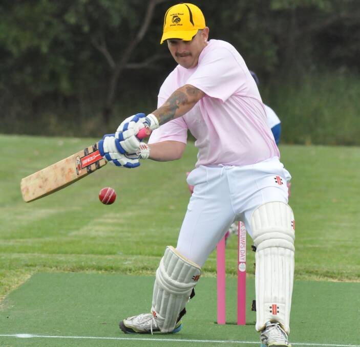 GOOD CAUSE: Rodney Carpenter and his Culburra team raised money for local cancer charity Shoalhaven Wig Library on Saturday in their match against Ulladulla. Photo: DAMIAN McGILL
