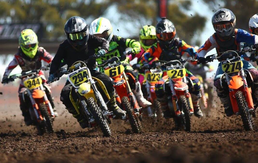 NAME TO KEEP AN EYE ON: Fall Creeks' Koby Hantis (294) has just returned from the Australian junior motocross titles, where he finished fourth in 9-11 years 65cc class.