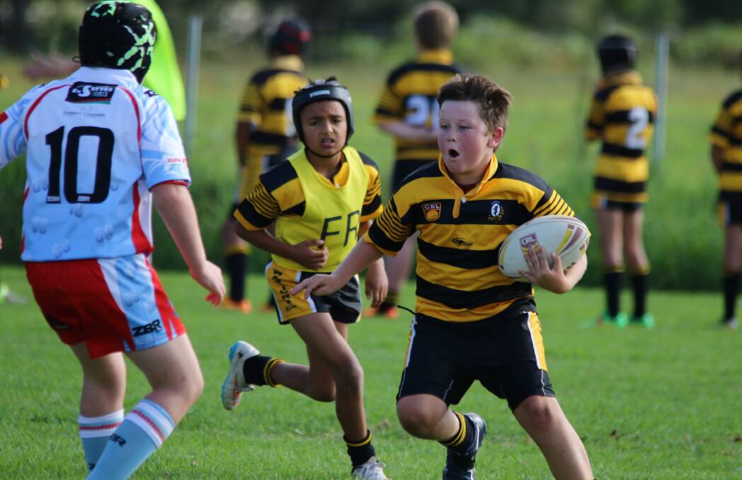 Side step: Nowra Warriors under 10s player Jack Langford takes on the opposition during round four last week.