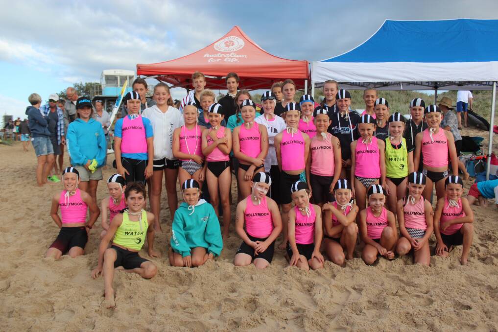 STRONGER AS ONE: The nippers team from the Mollymook Surf Life Saving Club, which finished in second in the overall point score, behind hosts Warilla-Barrack Point Surf Life Saving Club.