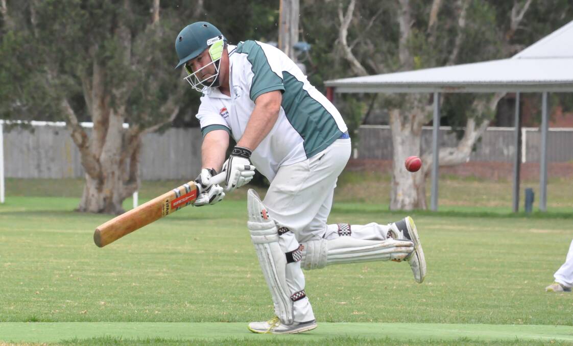 TON OF SUCCESS: Nowra's David Schofield blasted 18 boundaries on his way to 134 against Shoalhaven Ex-Servicemens. Photo: DAMIAN McGILL