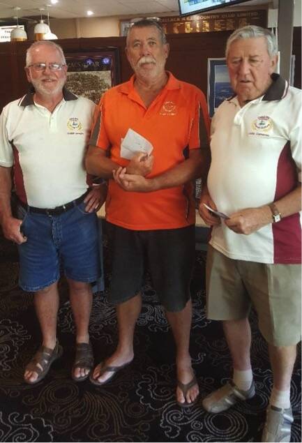 (From left) Club captain Graham Lewington, with second place Perry Cousins, and third placegetter John Cameron.