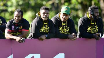 Members of the PNG Hunters Intrust Super Cup team in 2021. Picture AAP
