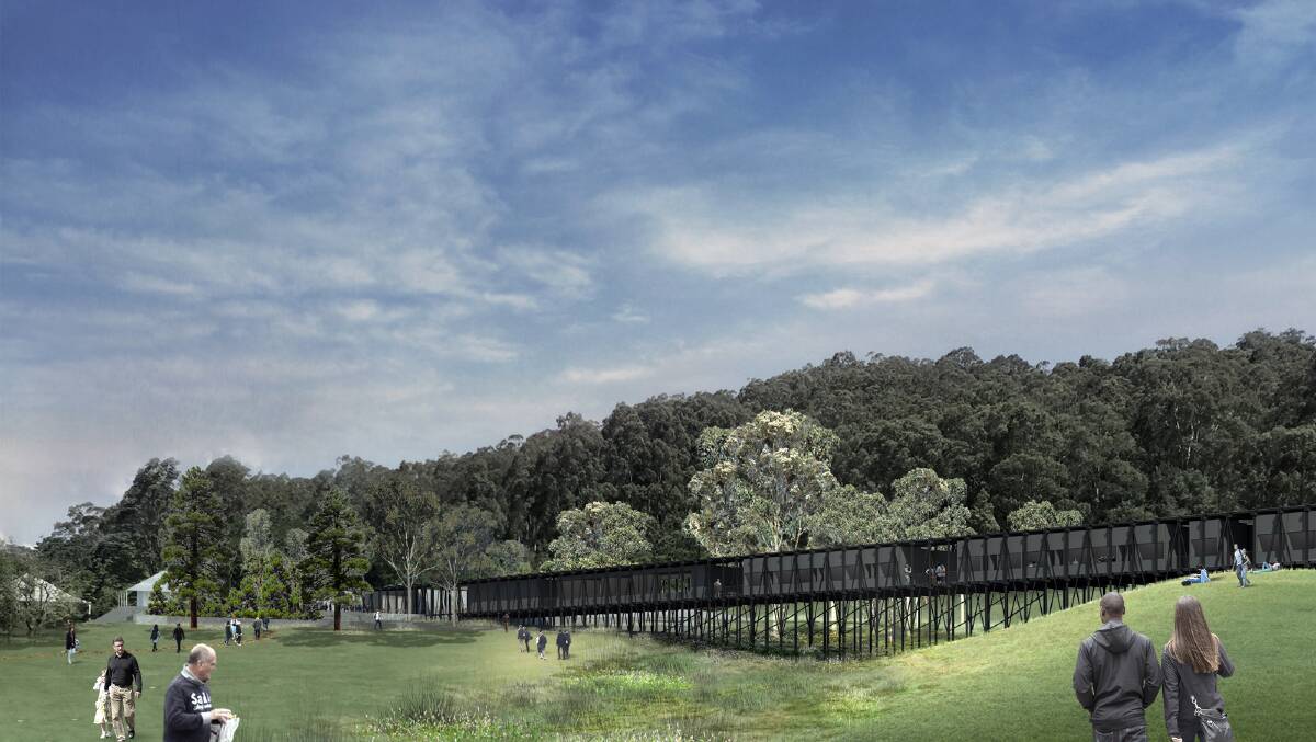 BRIDGE WORK: The planned structure at Riversdale, part of the planned $28 million expansion, was inspired by country flood bridges. Image: Kerstin Thompson Architects_Bundanon Trust