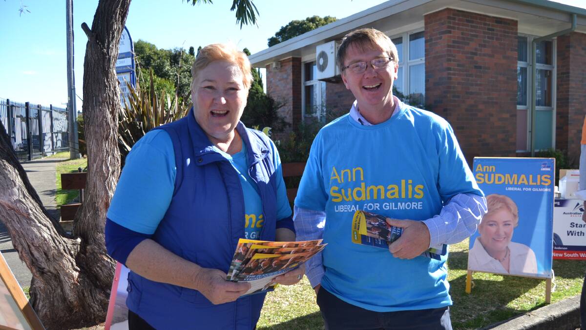 VICTOR: Gilmore MP Ann Sudmalis campaigning with John Bennett.   