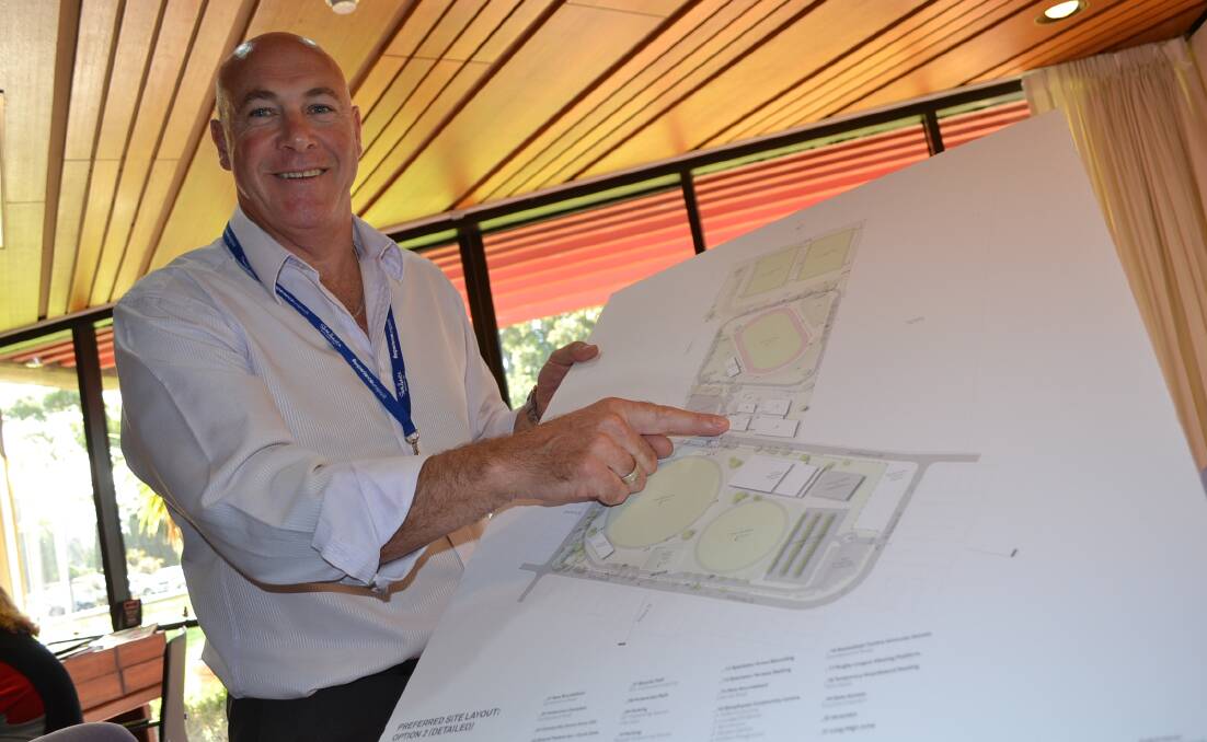 Big Plans: Craig Milburn from Shoalhaven City Council unveils the master plan for the multi-million dollar Bomaderry sporting and community precint.