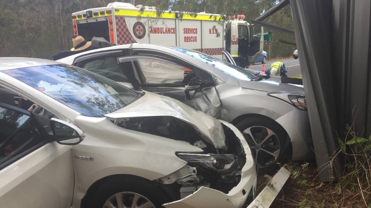 COLLISION: Ambulance Rescue on the scene at the accident at the intersection of Jervis Bay Road and the Princes Highway.