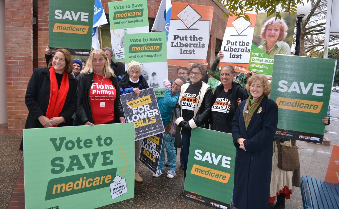 GRATEFUL: Labor's Fiona Phillips has thanked her political supporters, including those at this rally in support of Medicare during the election campaign. 