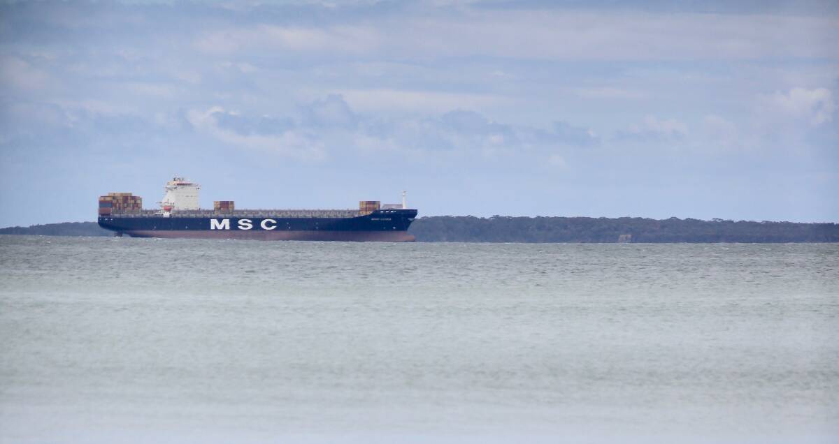 NO PARKING: The RMS ordered the MSC Luisa out of Jervis Bay, where it had anchored illegally. Photo: Peter Atkins