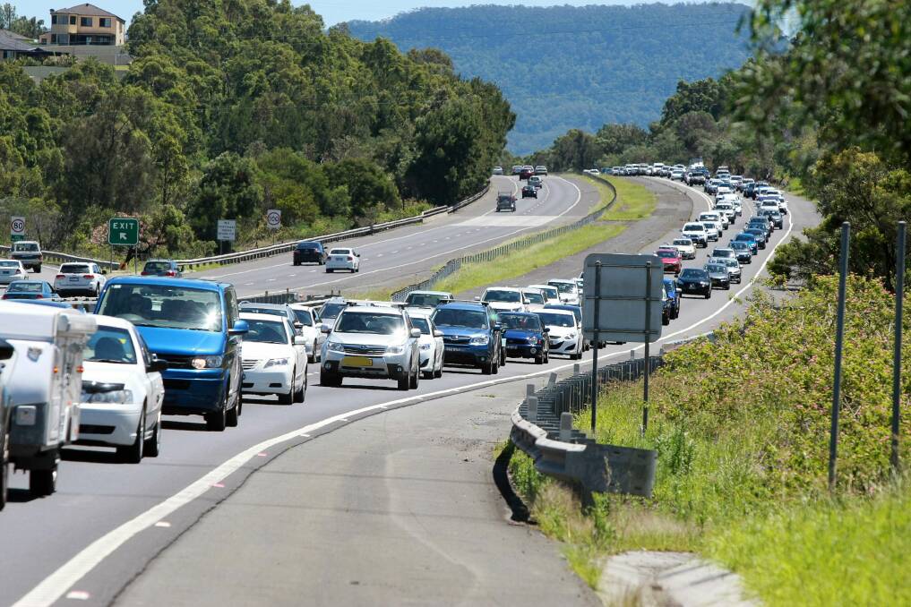 The Princes Motorway leading into Albion Park Rail during Christmas holidays is a well-known area of traffic congestion. Picture: Sylvia Liber