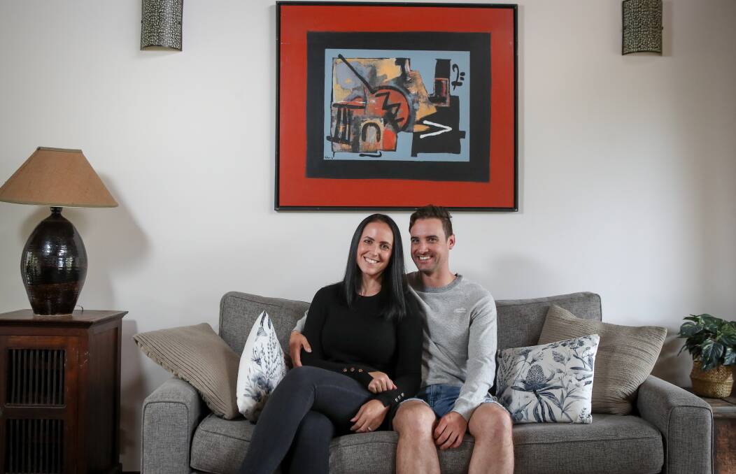Nichola Pereira and Neal Byrne are looking forward to their wedding day in April, even though it will be more low-key than originally planned. Picture: Adam McLean