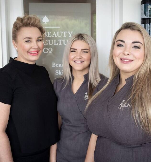 RADIANT GLOW: The specialist team at Beauty Culture Co, Amanda, Siennah and Jessica, can take care of all your skin's needs.