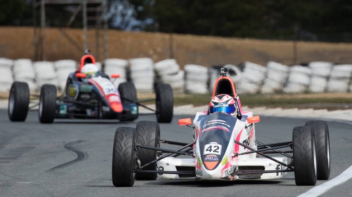 Speedy: Leanne Tander drove consistently to claim her second round win in the 2016 Australian Formula Ford Series. Photo: Rhys Vandersyde
